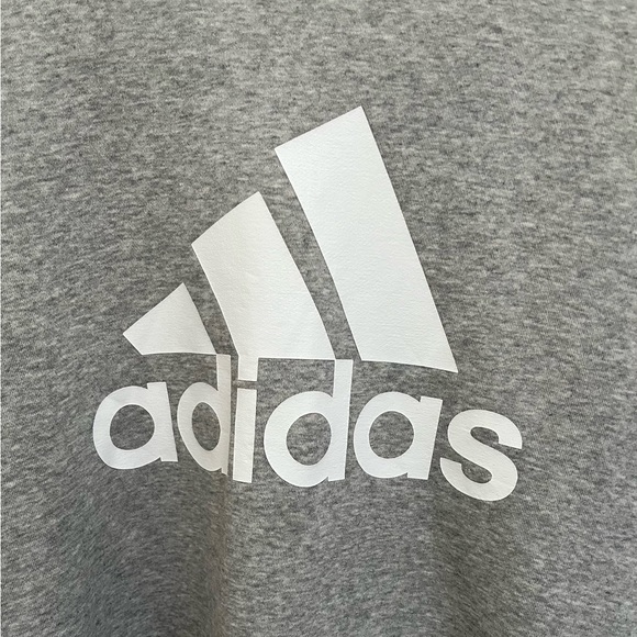 Men’s Large  Adidas Logo Loose Sweatshirt Grey/White size L - Picture 2 of 3